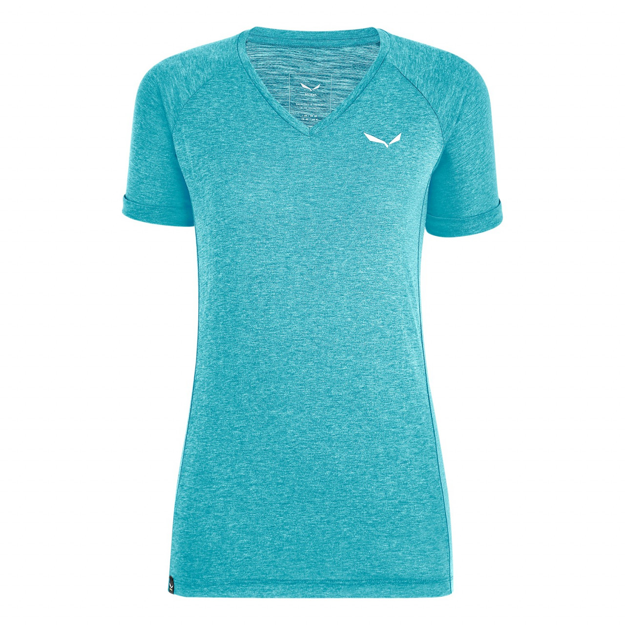 Salewa Women's Puez Melange Dry V-Neck T-Shirts Blue ULM-794560